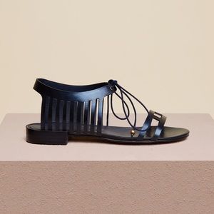 Finery London Navy Leather Sandals - Never Worn